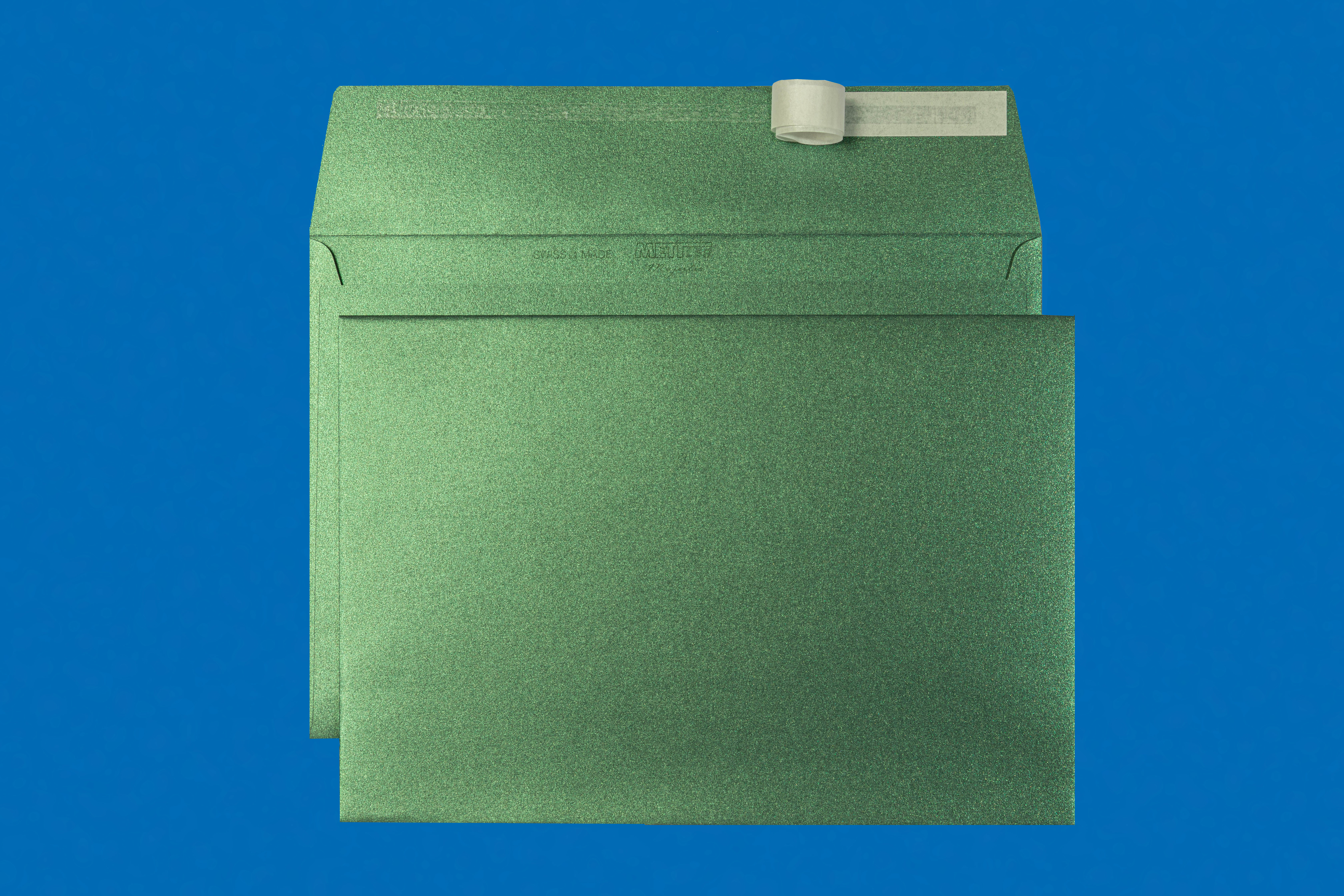 C5 Couvert metallic Garden Green, ohne Fenster, haftklebend (100 Stk.) – Mettler Couvert