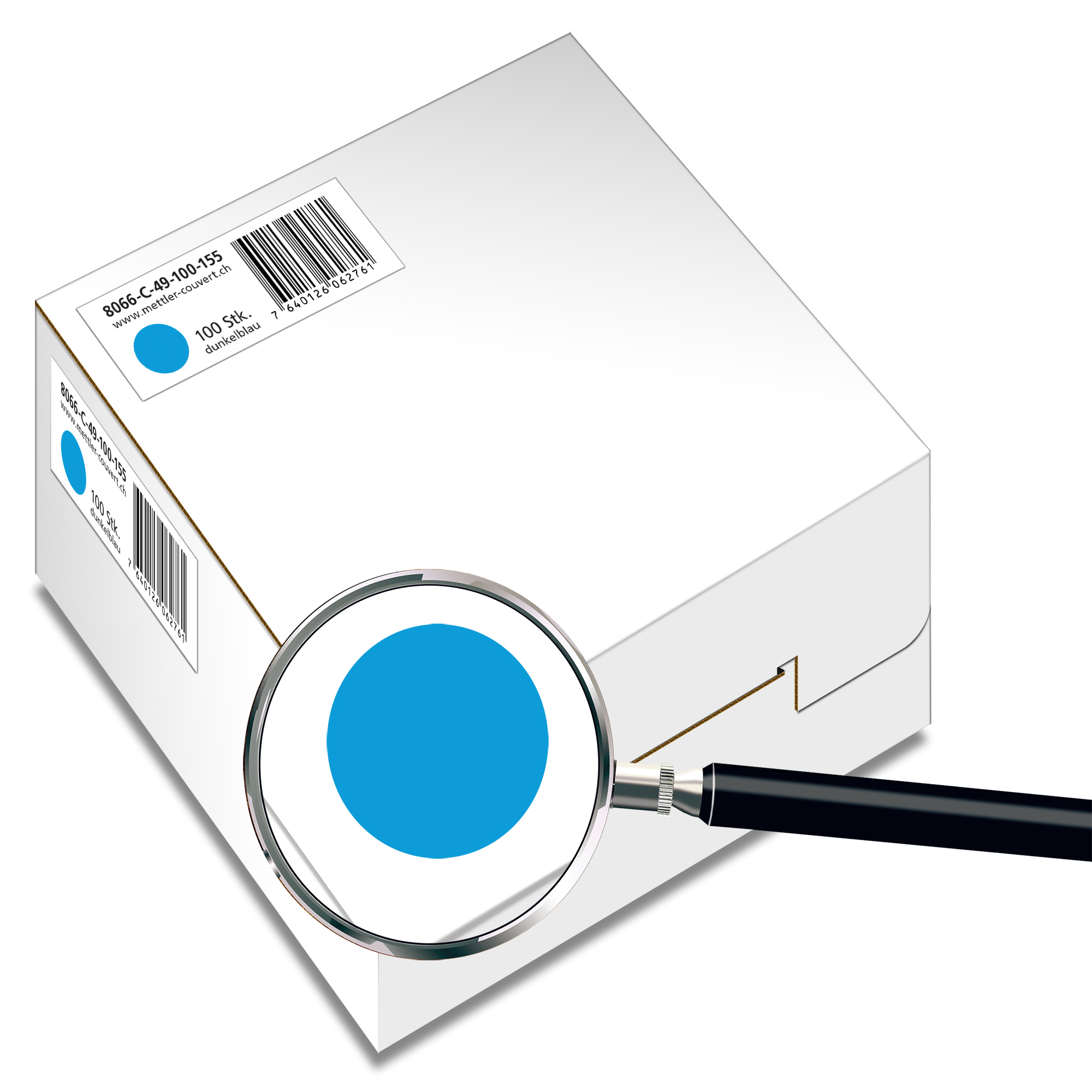 Couvert quadratisch 155 x 155mm, dunkelblau, ohne Fenster, haftklebend, FSC – Mettler Couvert