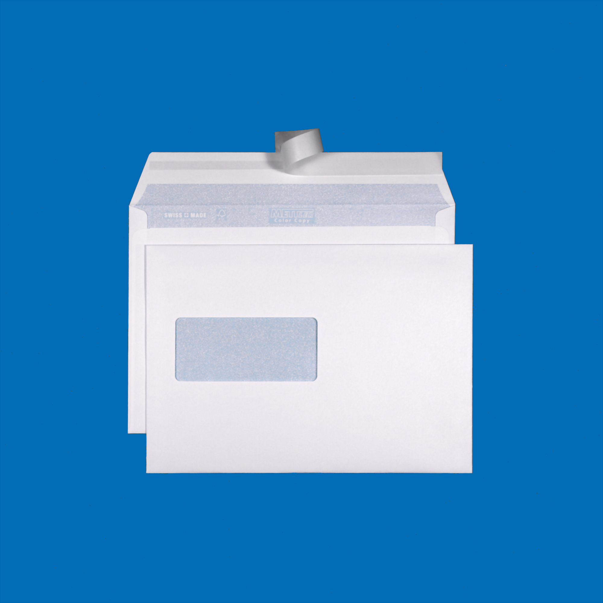 C5 Couvert, Fenster links, haftklebend, Ultraweiss FSC – Mettler Couvert