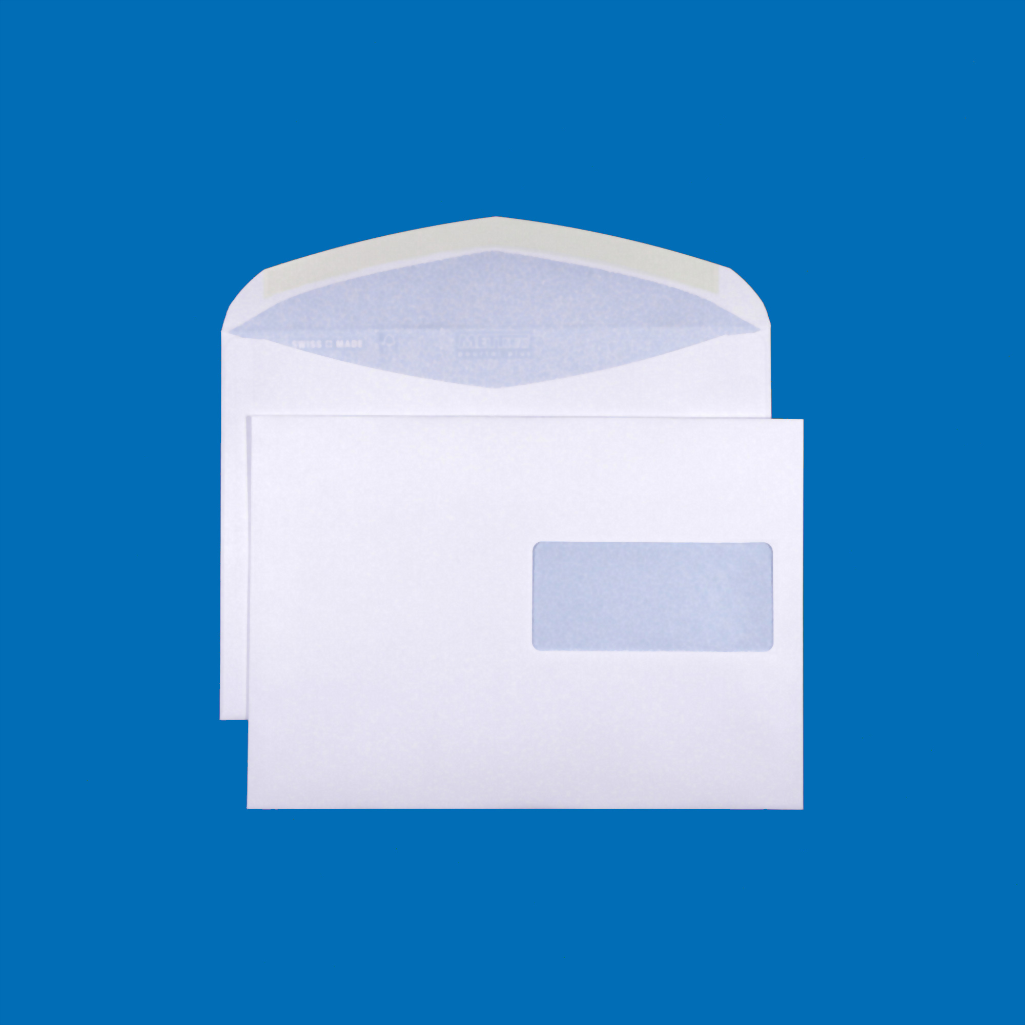 C5 Couvert, Fenster rechts, gummiert, Ultraweiss FSC – Mettler Couvert