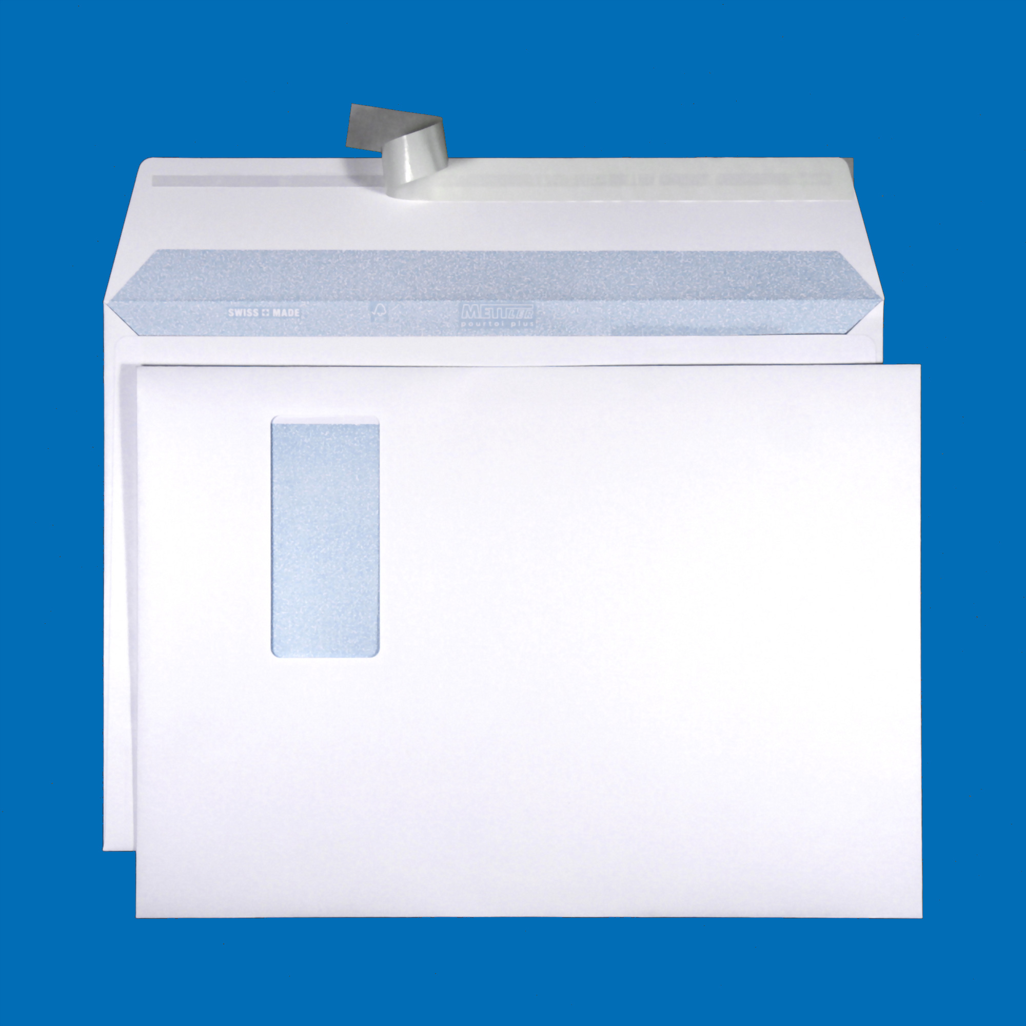 C4 Couvert, Fenster rechts, haftklebend, Ultraweiss FSC – Mettler Couvert