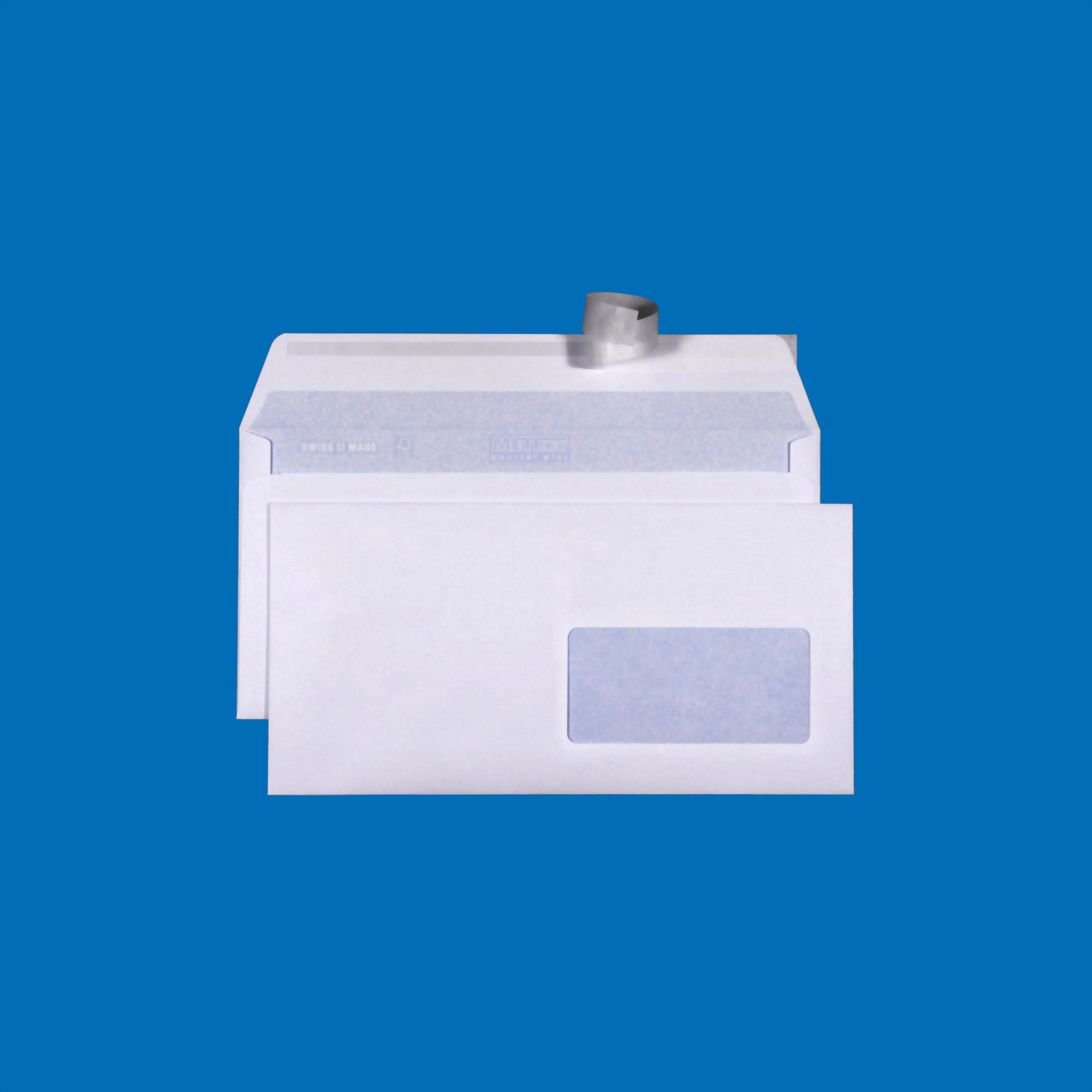 C5/6 Couvert, Fenster rechts, haftklebend, Ultraweiss FSC – Mettler Couvert