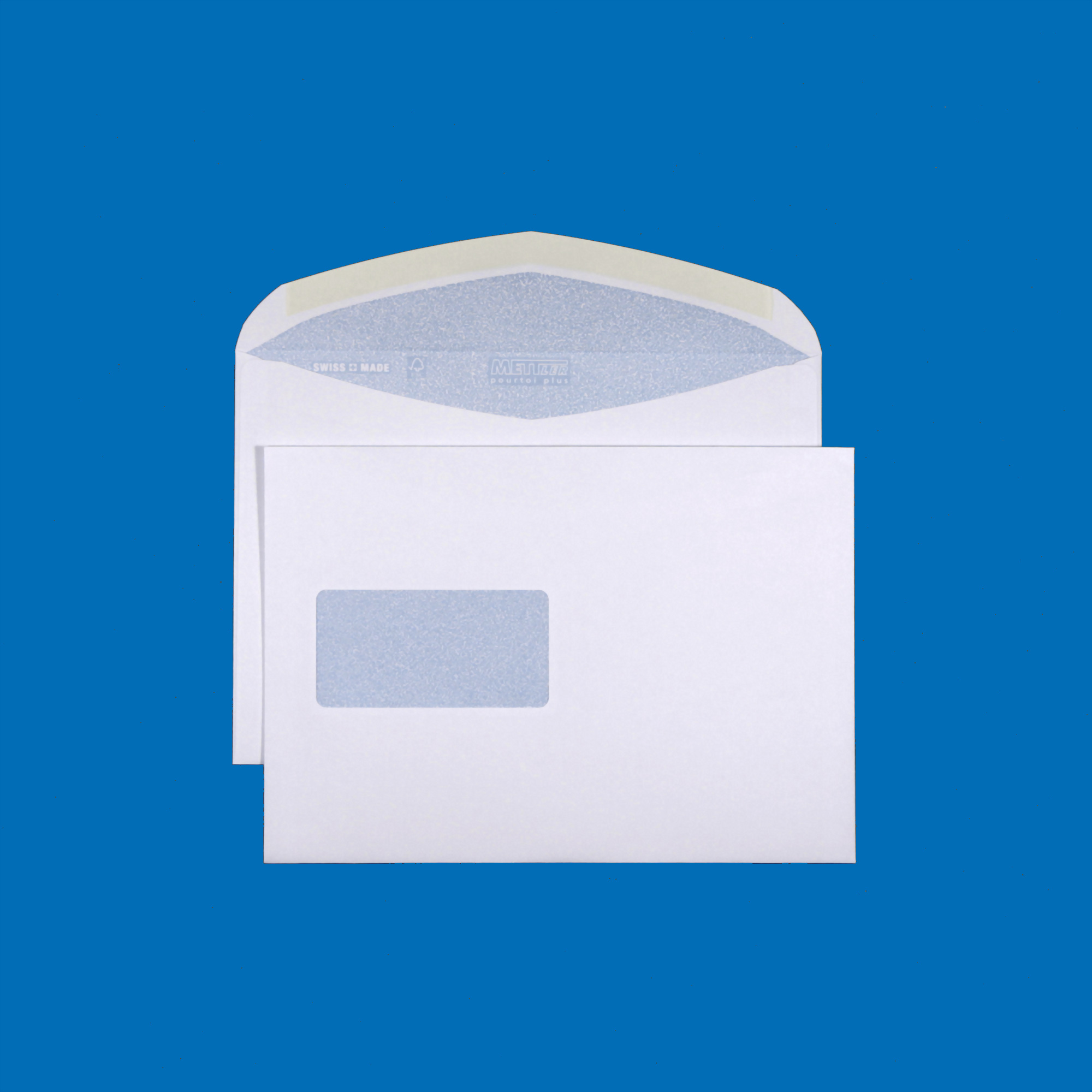 C5 Couvert, Fenster links, gummiert, Ultraweiss FSC – Mettler Couvert