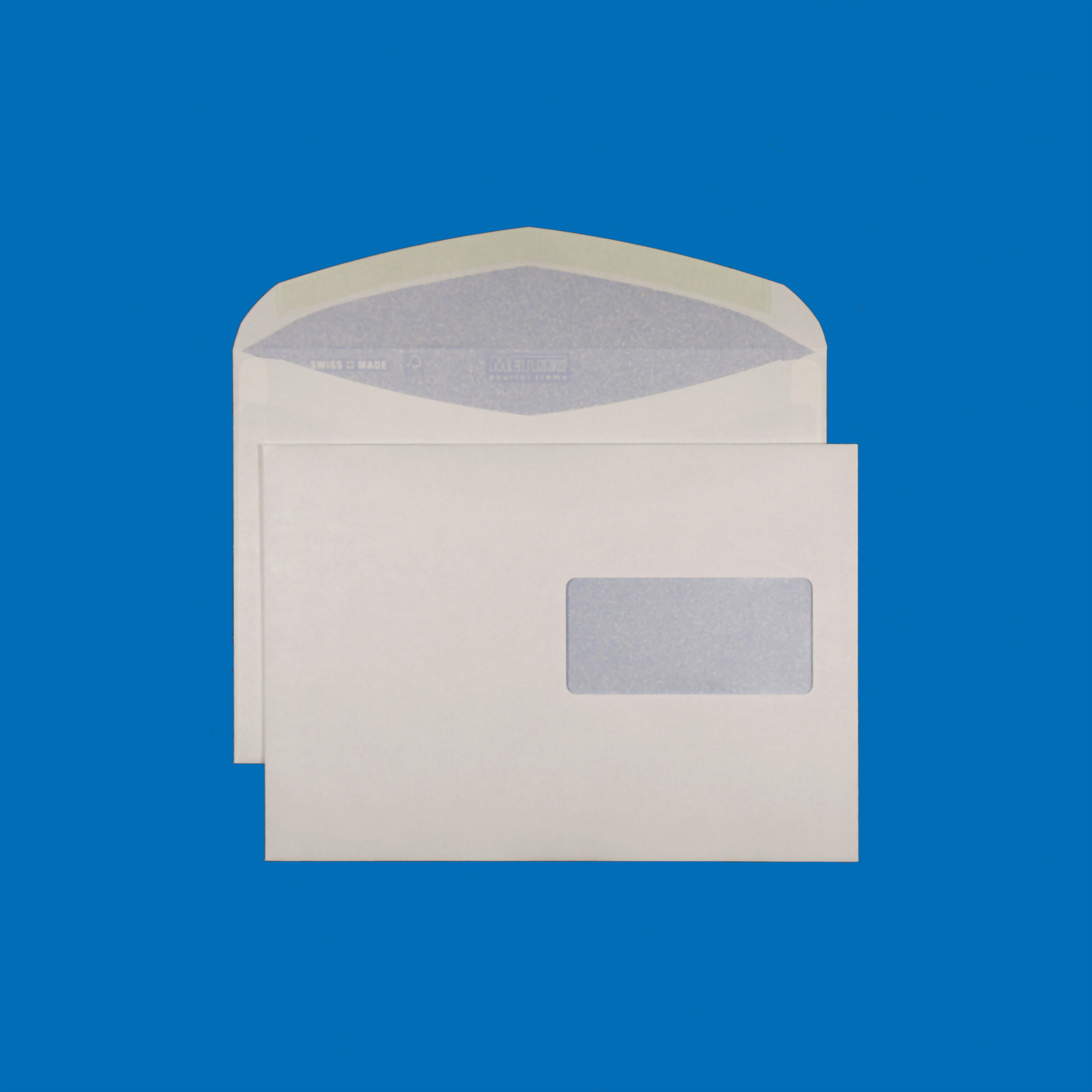 C5 Couvert, Fenster rechts, gummiert, Recycling mit Blauem Engel – Mettler Couvert