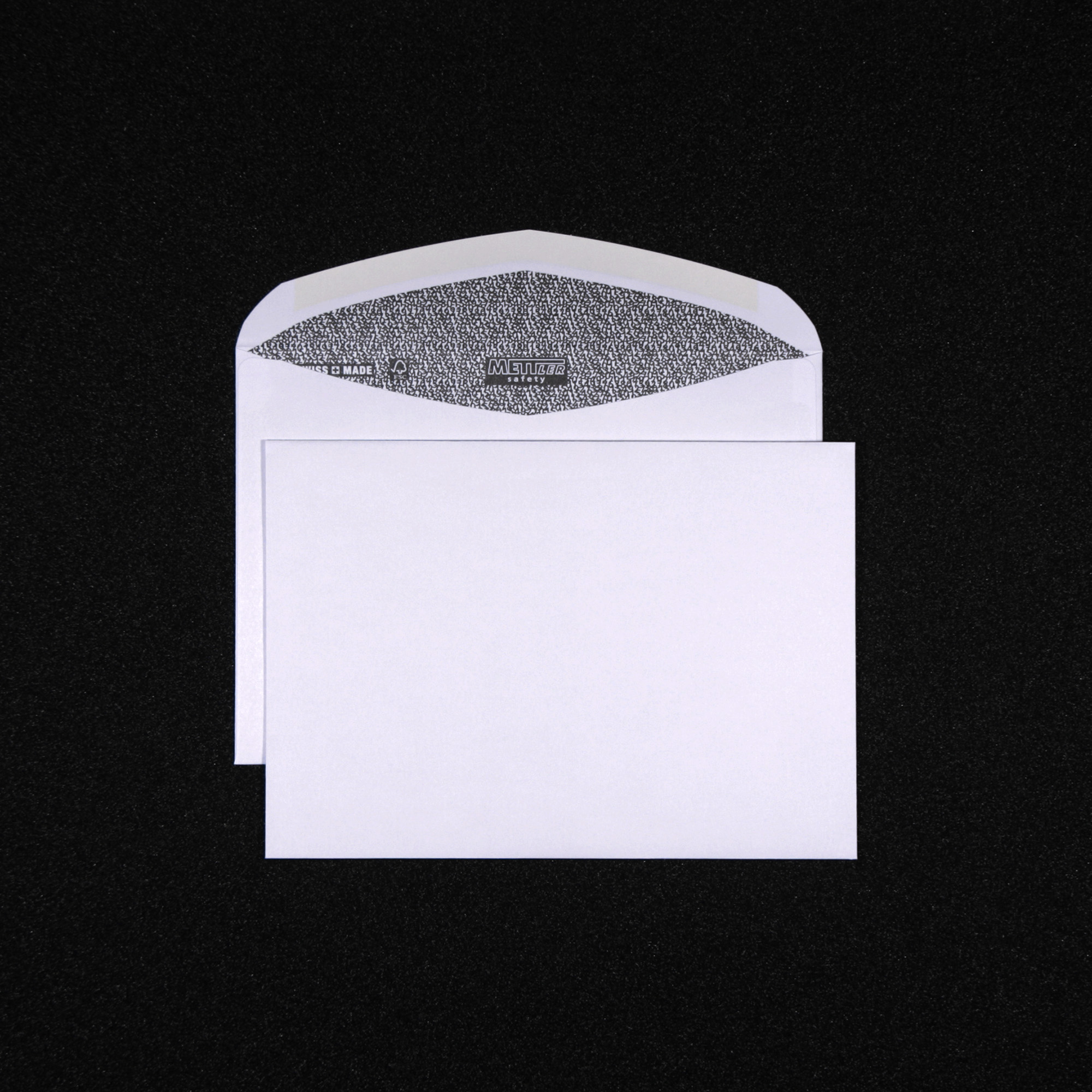 C5 Couvert, ohne Fenster, gummiert, Ultraweiss – Mettler Couvert