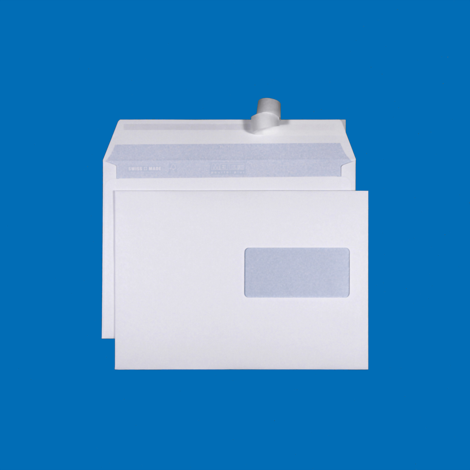 C5 Couvert, Fenster rechts, haftklebend, Ultraweiss FSC – Mettler Couvert