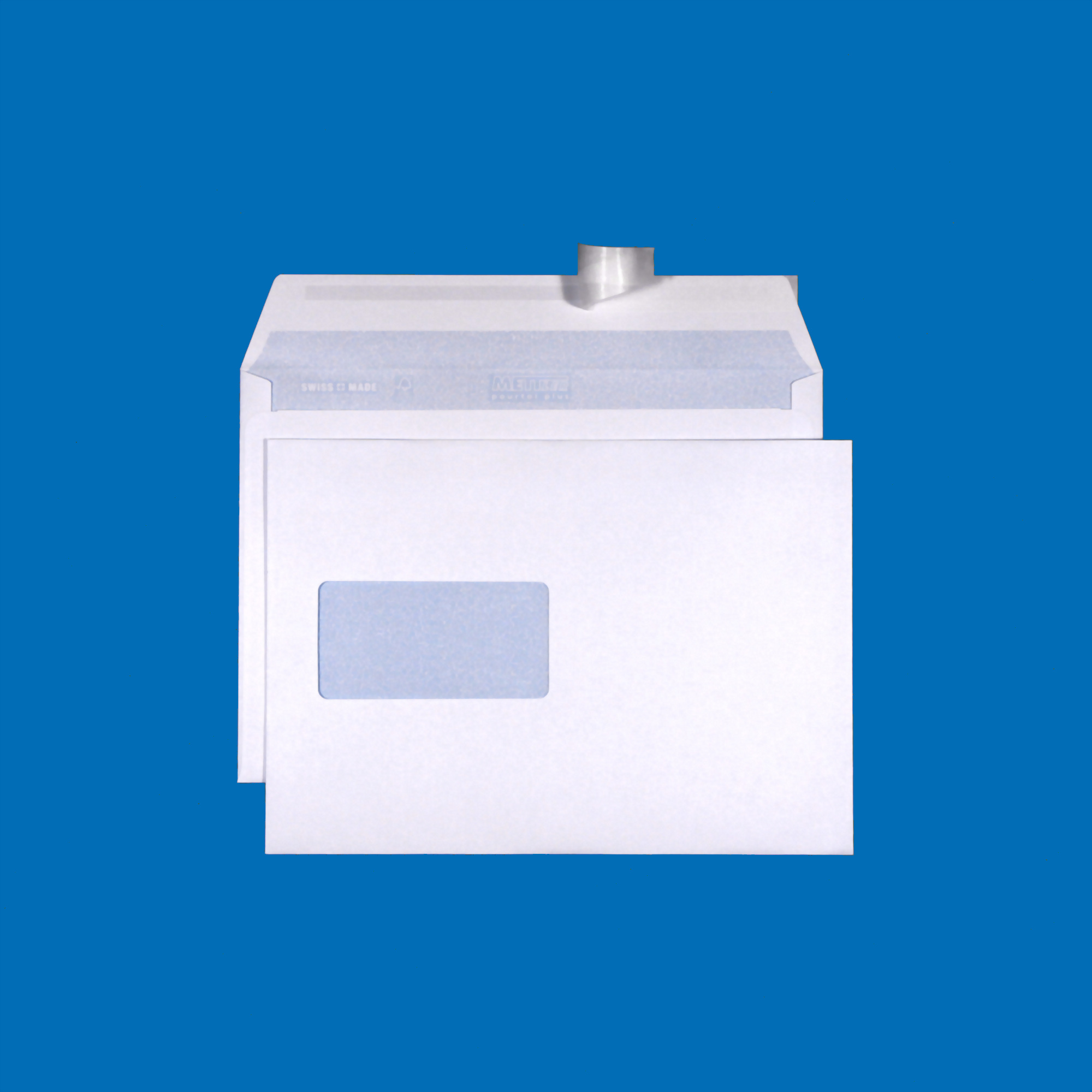 C5 Couvert, Fenster links, haftklebend, Ultraweiss FSC – Mettler Couvert