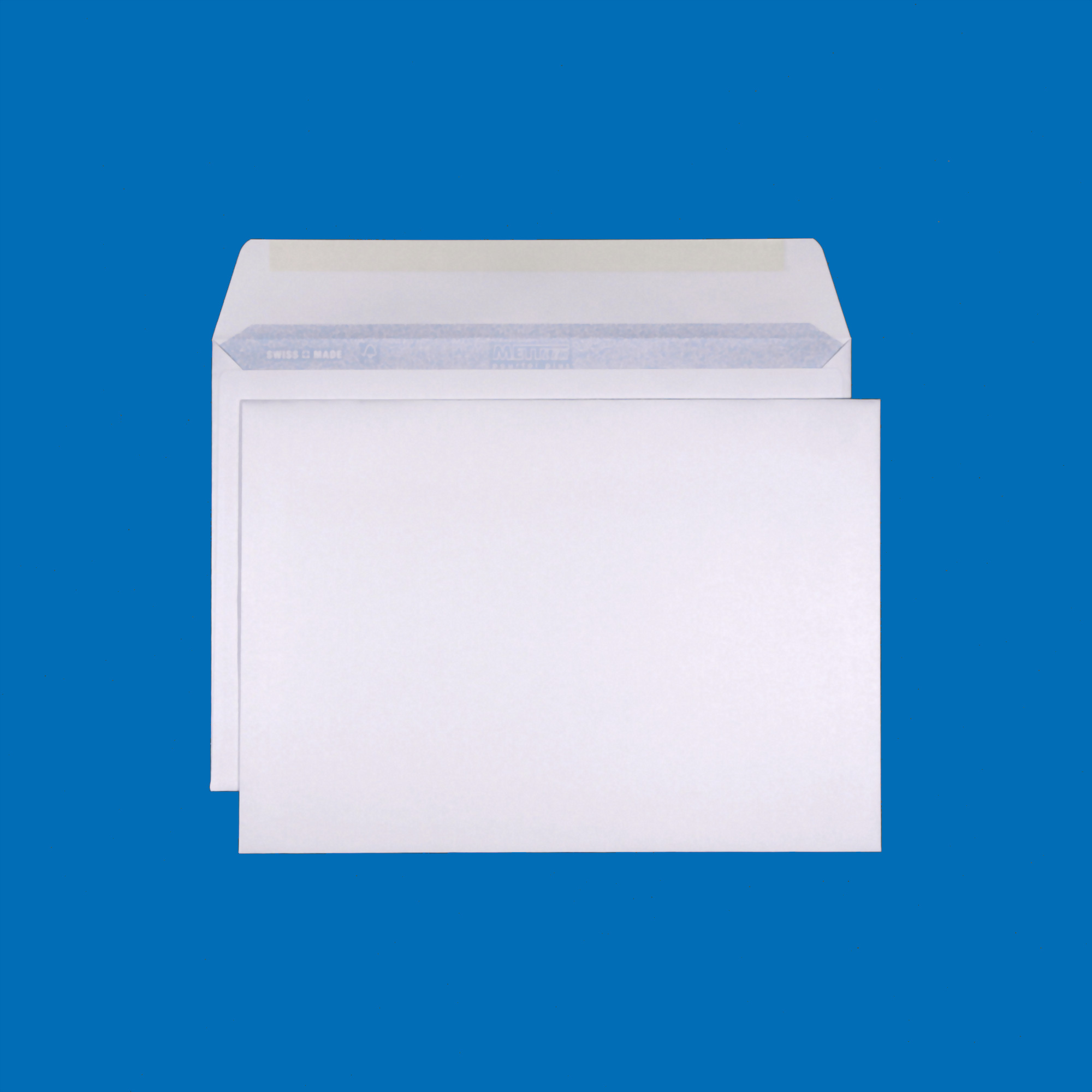B5 Couvert, ohne Fenster, gummiert, Ultraweiss FSC – Mettler Couvert