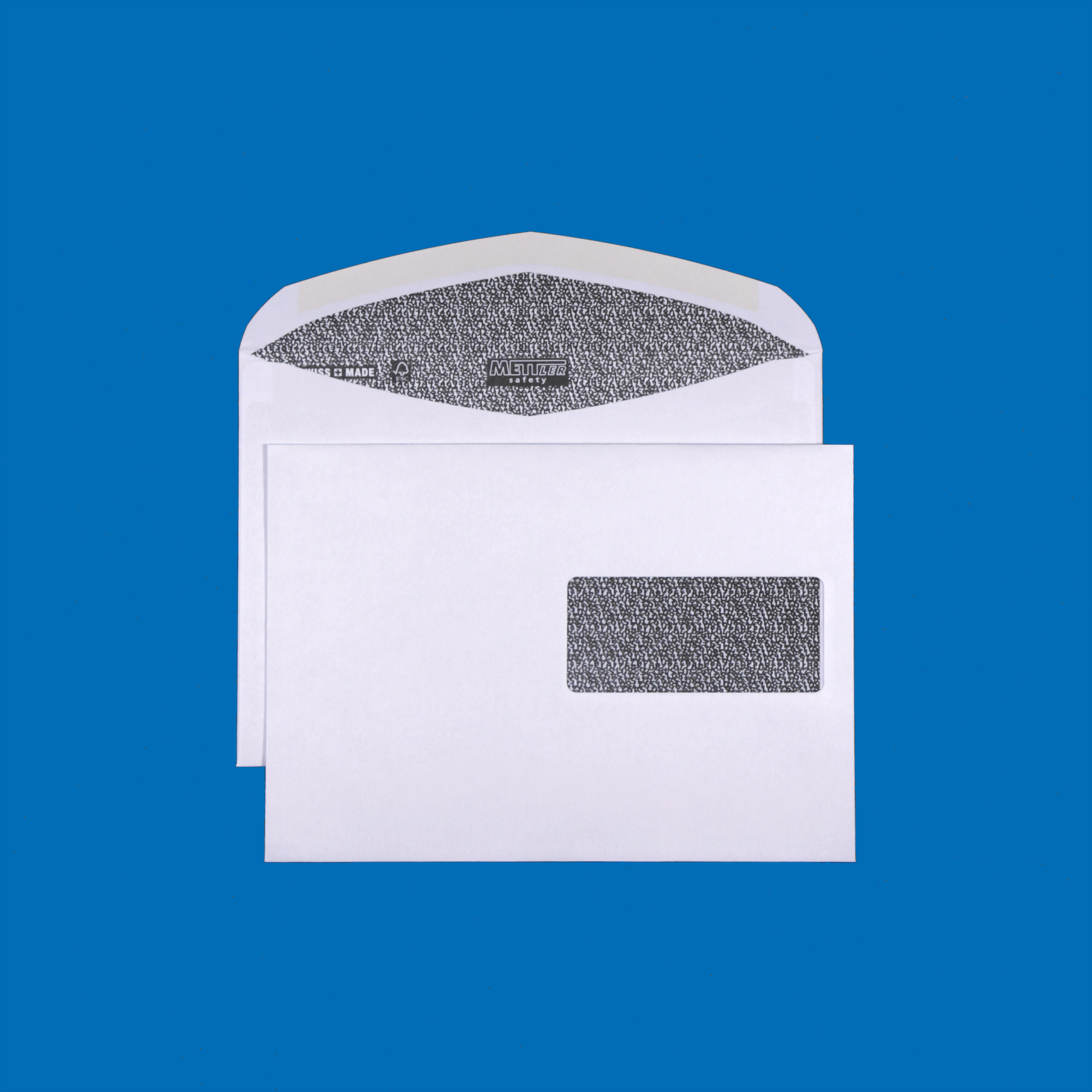 C5 Couvert, schwarz, Fenster rechts, gummiert, FSC – Mettler Couvert