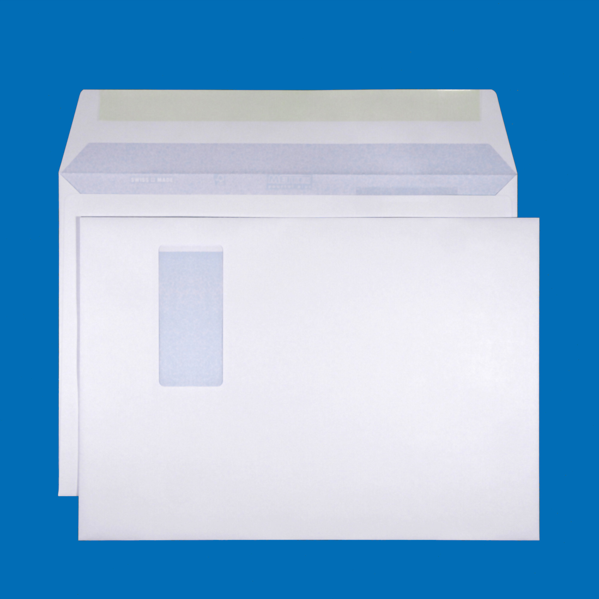 C4 Couvert, Fenster rechts, gummiert, Ultraweiss FSC – Mettler Couvert