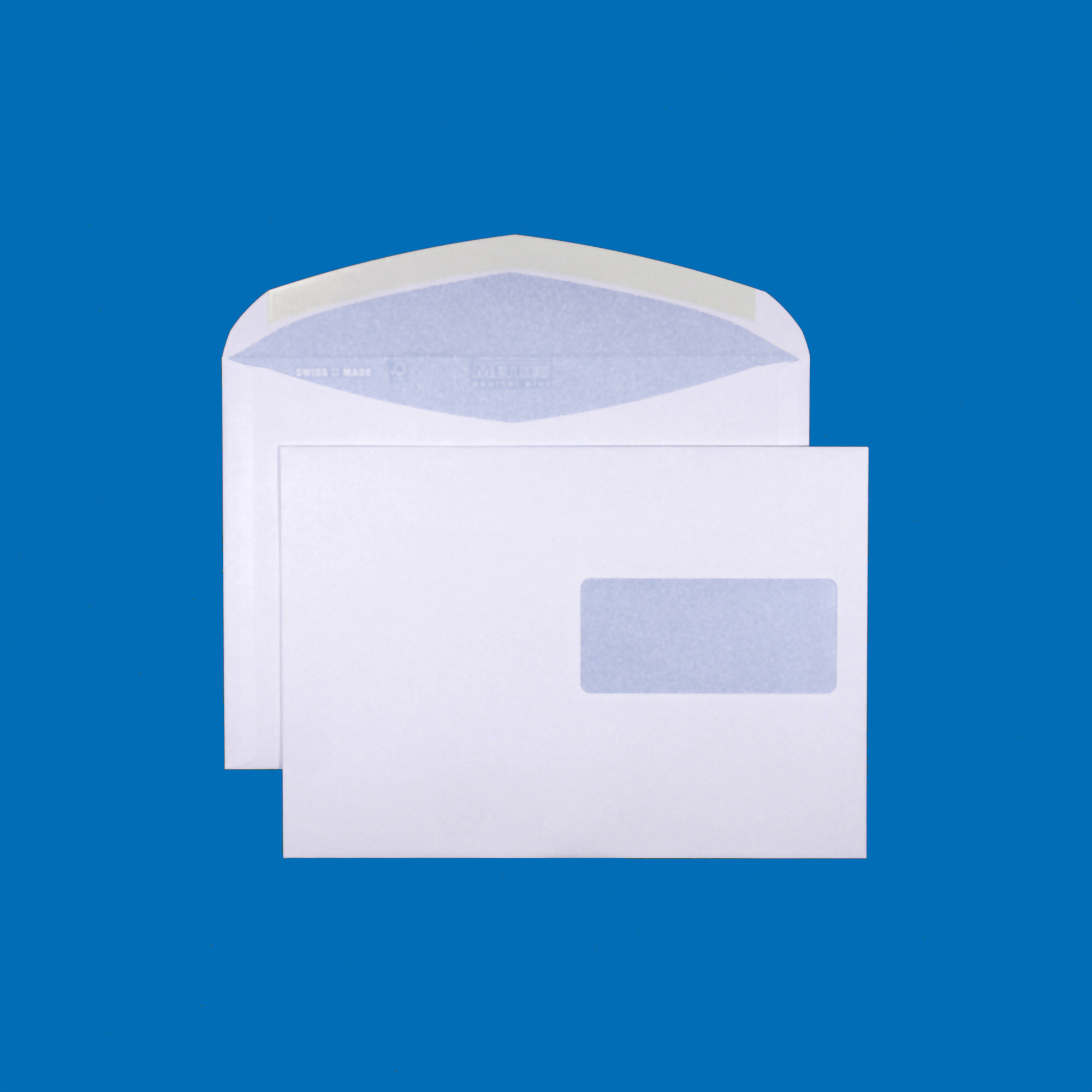 C5 Couvert, Fenster rechts, gummiert, Ultraweiss FSC – Mettler Couvert