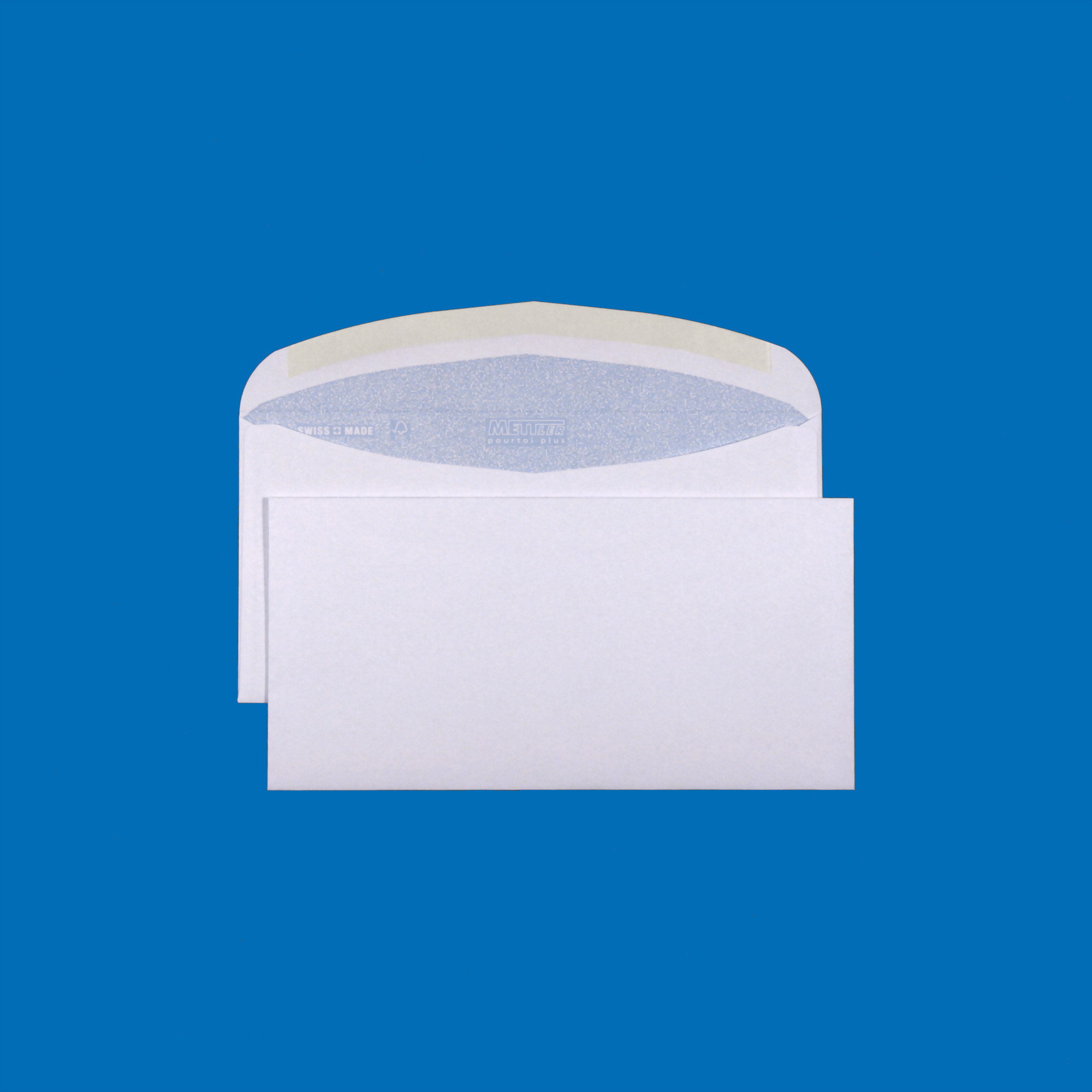 C5/6 Couvert, ohne Fenster, gummiert, Ultraweiss FSC – Mettler Couvert