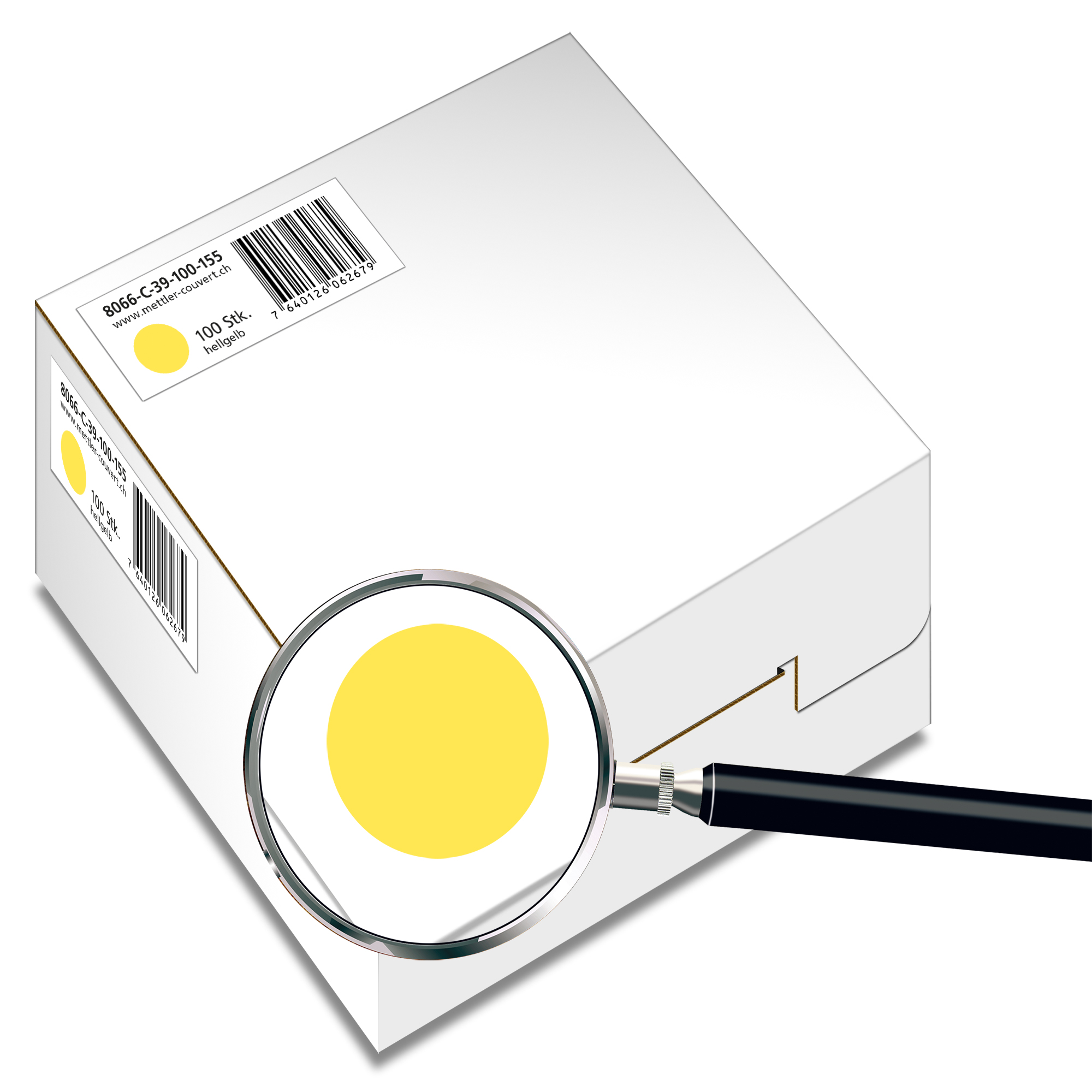 Couvert quadratisch 155 x 155mm, hellgelb, ohne Fenster, haftklebend, FSC – Mettler Couvert